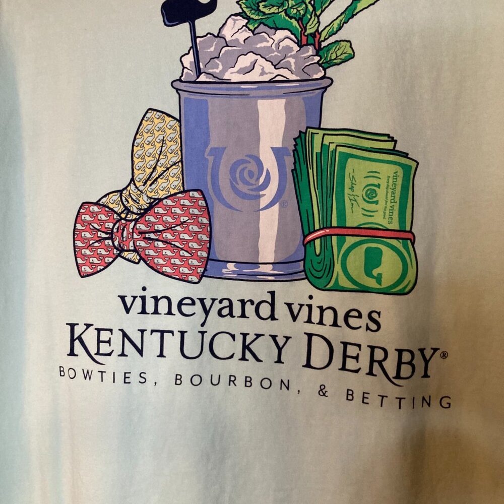 Vineyard Vines Men's Light Blue "Kentucky Derby" Pocket T-Shirt - Size M - Picture 5 of 9